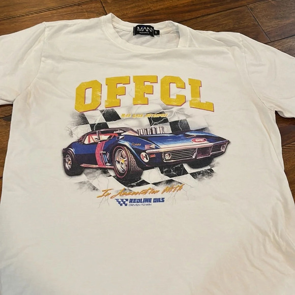 Boohoo Other - BoobooMAN auto sport race car white T-shirt size S